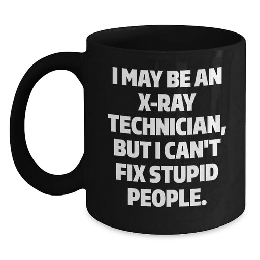 Funny X-Ray Technician Christmas Unique Gifts from Friends for X-Ray Technician Men Black Coffee Mug - Main