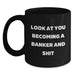 Funny Quotes for Banker Black Coffee Mugs Gifts from Friends to Banker Men - Main