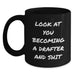Funny Drafter Gifts for Men from Family - Christmas Unique Mug, 'Look At You Becoming A Drafter And Shit', Black Coffee Mug - Main