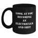 Electrician Gifts, Funny Quote Coffee Mug, Black Ceramic, Birthday Unique Gifts from Friends, Gifts for Electrician - Main