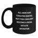 Funny Real Estate Investor Gifts for Him - 'All Men Are Created Equal But The Coolest Become A Real Estate Investor' Christmas Unique Mugs for Friends, Family, and Coworkers - Main