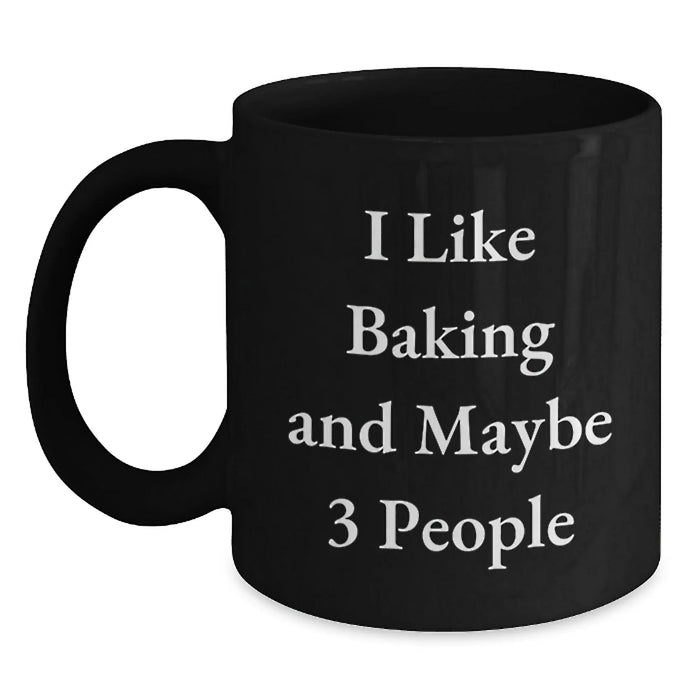 Baking Enthusiast Gift from Friends for Women Unique Black Coffee Mug - Main