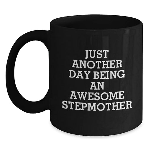 Funny Stepmother Gifts from Family for Stepmother, Unique Black Coffee Mug, Christmas Unique Gifts - Main