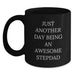 Funny Stepdad Quotes Black Coffee Mugs Gifts from Friends to Men on Christmas - Main