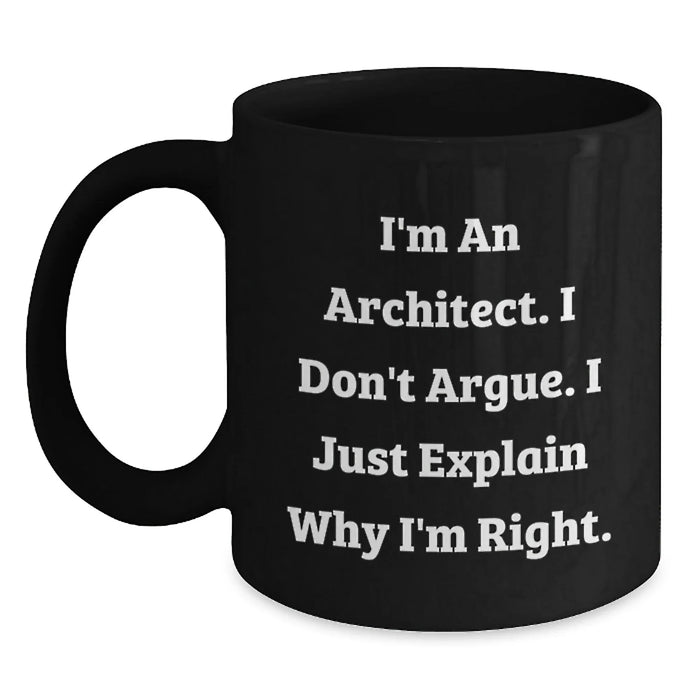 Funny Architect Black Coffee Mug Gifts from Friends, Coworkers, Family for Men, Women - Main