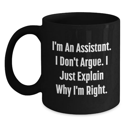 Funny Assistant Gifts from Men to Men, Black Coffee Mug for Christmas Unique Presents - Main
