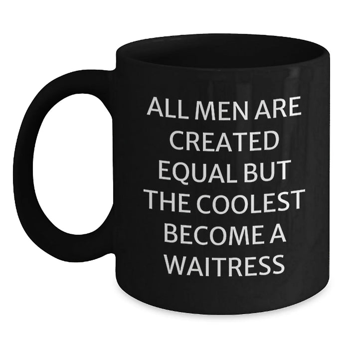 Funny Waitress Gifts, Black Coffee Mugs for Waitress Enthusiasts, Christmas Unique Gifts from Men to Family - Main