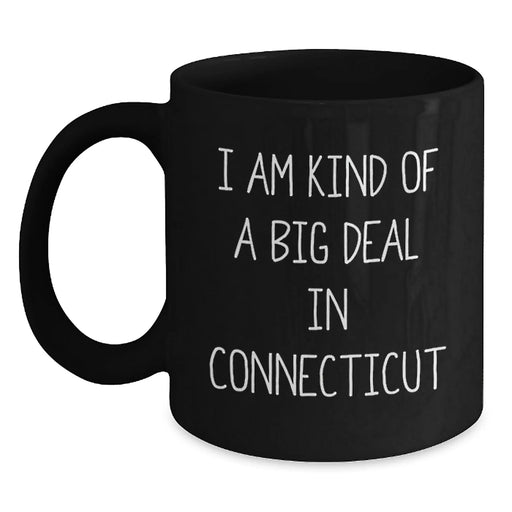 Connecticut Christmas Unique Gifts from Men for Friends, Black Coffee Mugs with Funny Quote 'I Am Kind Of A Prime Selection In Connecticut' - Main