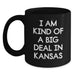 Funny Kansas Quotes Black Coffee Mugs, Gifts from Friends to Family, Birthday Unique Presents for Men and Women, 'I Am Kind Of A Prime Selection In Kansas' - Main