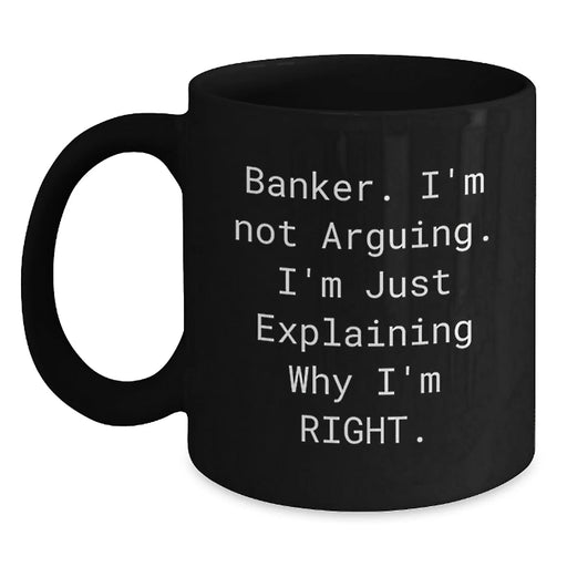 Funny Banker Gifts from Men to Bankers, Black Coffee Mug for Christmas Unique Presents - Main