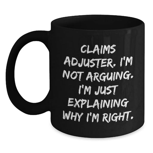Funny Claims Adjuster Gifts from Friends, Funny Black Coffee Mug for Claims Adjuster, Christmas Unique Gifts - Main