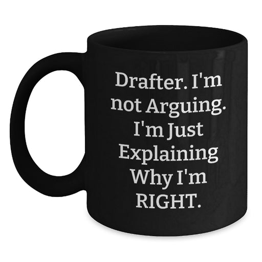 Funny Drafter Gifts from Friends and Family, Best Black Coffee Mug for Drafter Enthusiasts, Christmas Unique Gifts - Main
