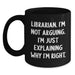 Funny Librarian Gifts from Friends for Librarian Black Coffee Mug - Christmas Unique - Main