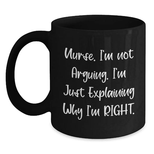 Nurse Gifts from Friends and Family for Christmas Unique Mugs Funny Inspirational Black Ceramic Coffee Cup - Main