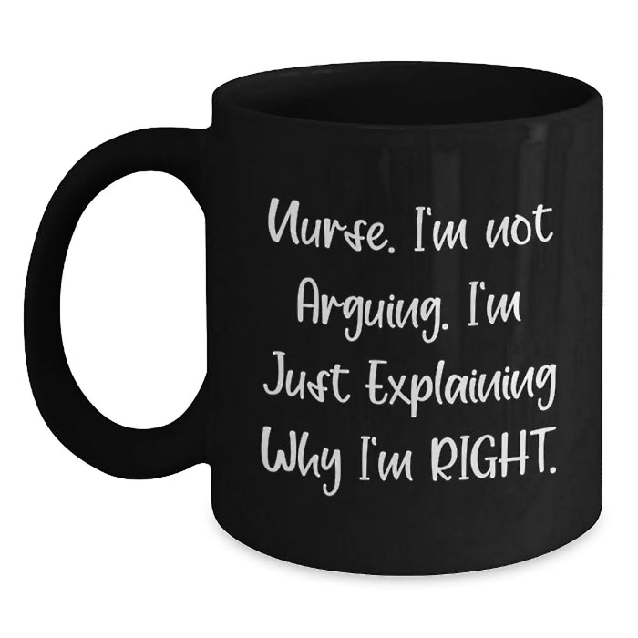 Nurse Gifts from Friends and Family for Christmas Unique Mugs Funny Inspirational Black Ceramic Coffee Cup - Main