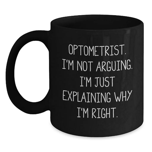 Funny Optometrist Black Coffee Mug Gifts from Friends for Birthday Unique - Main