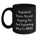 Funny Registered Nurse Gifts from Men, Women, Friends, Coworkers, Family - Black Coffee Mug - Valentine's Unique Gifts for Registered Nurses - Main