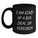 Funny Virginia Gifts for Friends, Black Coffee Mug, 'I Am Kind Of A Prime Selection In Virginia' Quote, Perfect for Christmas Unique Gifts from Men, Women, Family - Main
