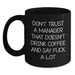Funny Gifts from Friends for Manager - Black Coffee Mug - Christmas Unique Gift Ideas for Men - Main
