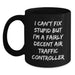 Funny Air Traffic Controller Gifts from Friends for Men Black Coffee Mugs - I'm A Fairly Decent Air Traffic Controller, But - Main