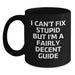 Funny Guide Gifts for Mom - I Can't Fix Stupid But 'm A Fairly Decent Guide Black Coffee Mug for Guide Enthusiasts, Guide Lovers, Guide Friends, Guide Family - Main