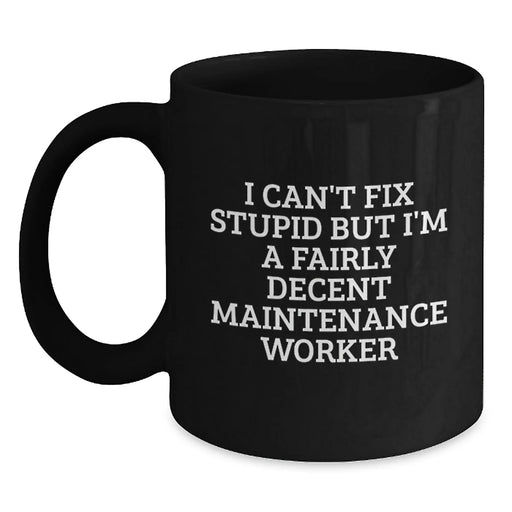 Funny Maintenance Worker Black Coffee Mugs Gifts for Him from Friends - Christmas Unique Gifts for Men Maintenance Workers - Main