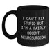 Funny Neurosurgeon Gifts from Friends, Unique Black Coffee Mugs for Valentine's, A Decent Neurosurgeon Humor Mug - Main