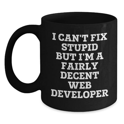 Funny Web Developer Gifts from Men, Unique Black Coffee Mug for Web Developer, Christmas Unique Gifts - Main