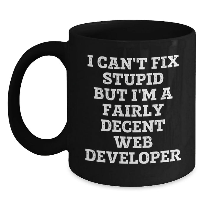 Funny Web Developer Gifts from Men, Unique Black Coffee Mug for Web Developer, Christmas Unique Gifts - Main