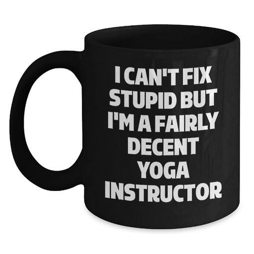 Funny Yoga Instructor Gifts for Men and Friends, Unique Black Coffee Mugs with Inspirational Quote, Gifts from Family for Yoga Enthusiasts, Perfect for Christmas Unique Gifts - Main