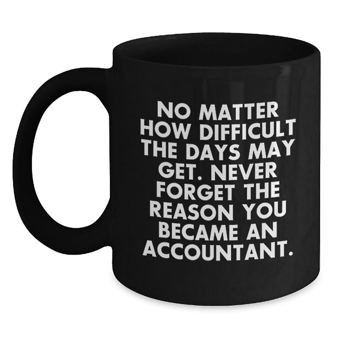 Funny Accountant Gifts from Friends for Christmas - Never Forget the Reason You Became an Accountant Black Coffee Mug - Main