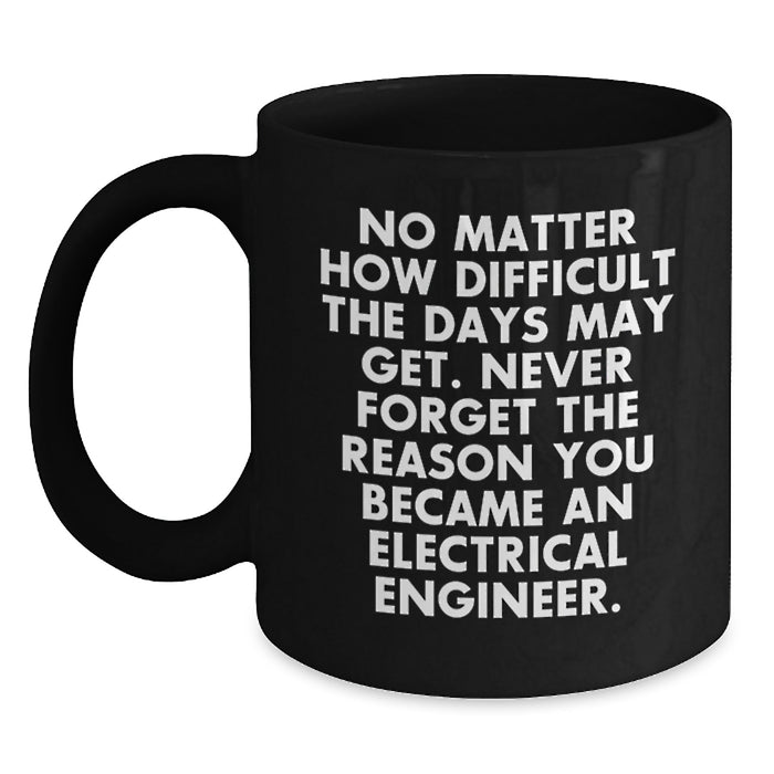 Funny Electrical Engineer Black Coffee Mug, Inspirational Quote for the Man Who Became One, Valentine's Unique Gifts from Friends to Electrical Engineer - Main