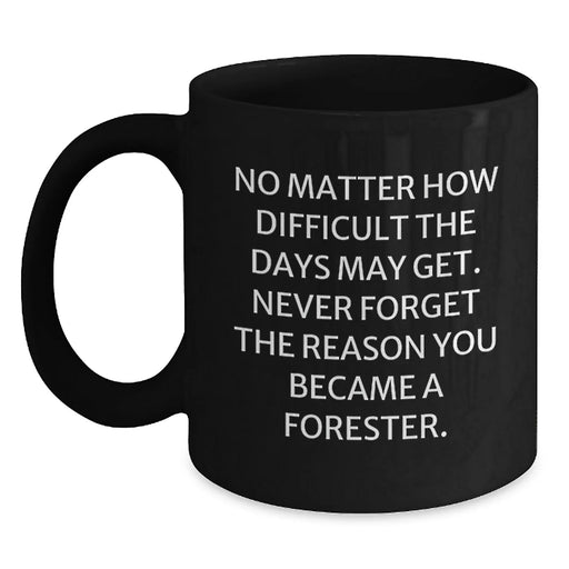 Funny Inspirational Gifts from Men for Forester Christmas Unique Black Coffee Mug - Main