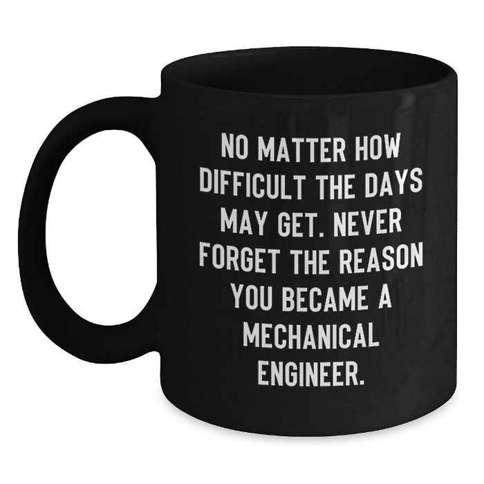 Inspirational Mechanical Engineer Gifts from Friends - Funny Black Coffee Mugs for Mechanical Engineer Men, Unique Valentine's Ideas for Him - Main