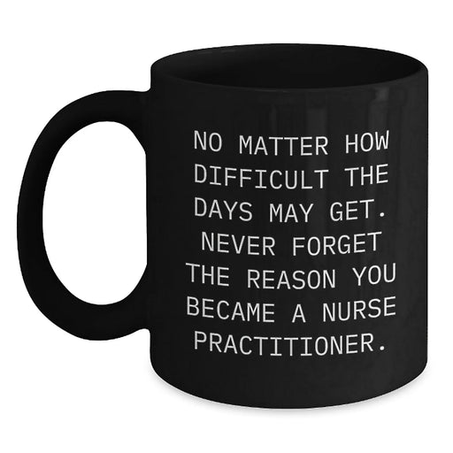 Funny Nurse Practitioner Gifts from Men to Women - Black Coffee Mug for Mom on Mother's Day - Never Forget Why You Became a Nurse - Main