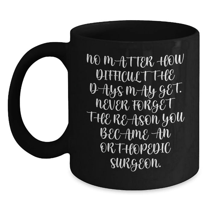 Funny Motivational Gifts for Orthopedic Surgeon, Birthday Unique Gifts from Friends to Orthopedic Surgeon, Funny Black Coffee Mug - Main