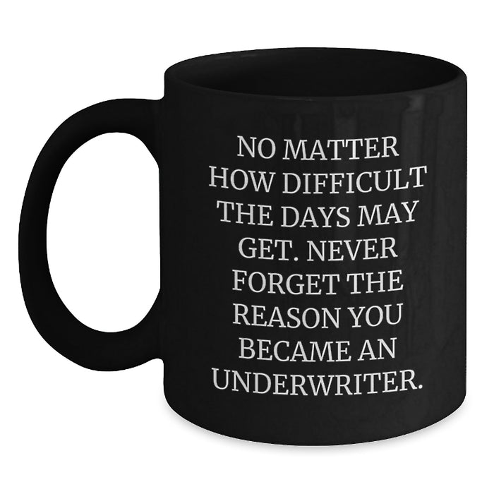 Inspirational Underwriter Black Coffee Mug Funny Gift from Friends for Underwriter Birthday Unique Gifts - Main