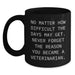 Funny Veterinarian Gifts for Men, Women, and Friends - Veterinary Motivational Quote Black Coffee Mug, Birthday Unique Gifts from Family, Coworkers, or Friends - Main