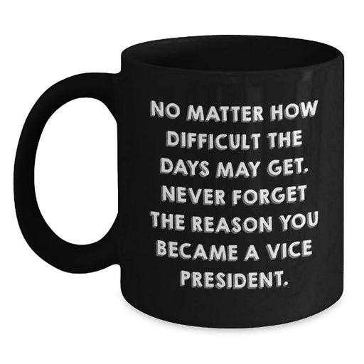 Funny Vice President Christmas Unique Gifts from Men to Vice President Friends and Family - Black Coffee Mug - Never Forget The Reason You Became A Vice President - Main