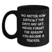Funny Trucker Coffee Mugs, Gifts from Men to Trucker Friends and Family for Valentine's, Black 11oz or 15oz Ceramic Mugs with Inspirational Quote - Main