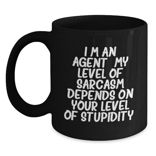 Funny Agent Quotes Black Coffee Mug Gifts from Friends for Agent Men Women - Main
