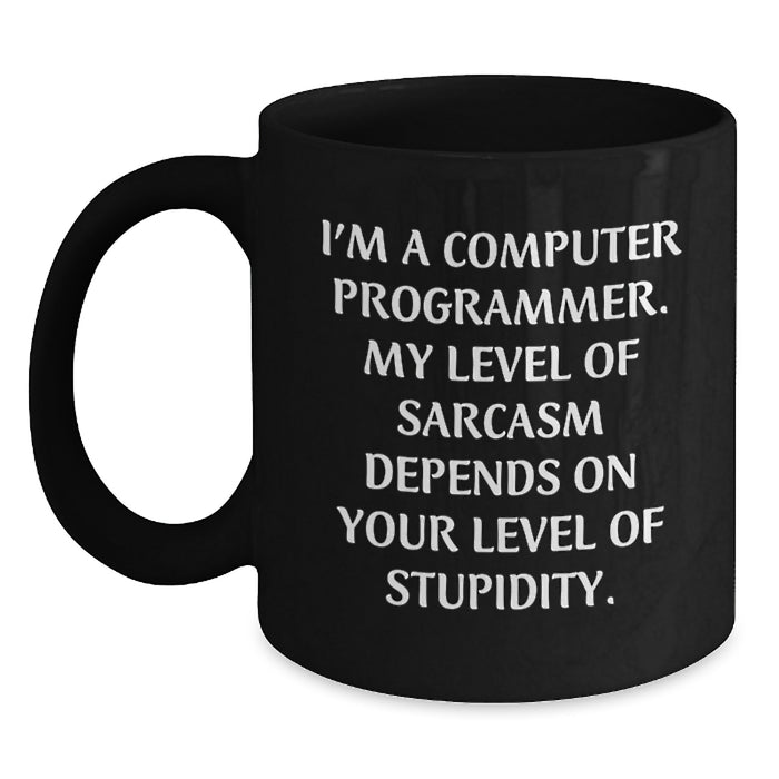 Computer Programmer Funny Quote Black Coffee Mug Gifts from Men to Friends on Valentine's Unique - Main