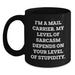Funny Mail Carrier Black Coffee Mug Gifts for Mail Carrier on Birthday - Unique Presents from Friends and Family - Main