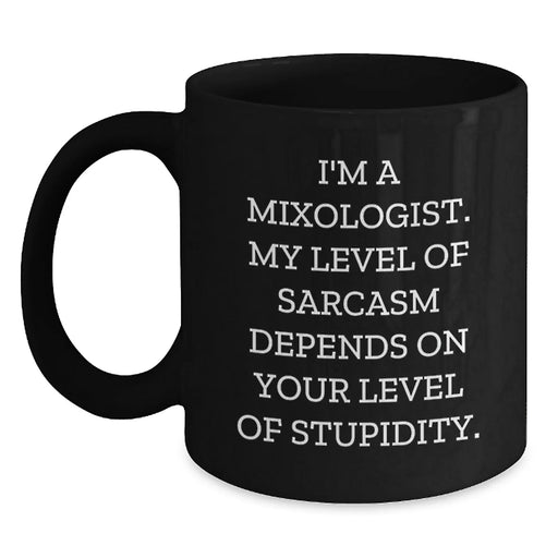 Funny Mixologist Gifts from Friends, Valentine's Unique Gifts for Mixologist Men, Black Coffee Mug with Sarcasm Quote - Main