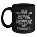 Funny Trucker Gifts, Christmas Unique Mugs for Men, I'm A Trucker Funny Coffee Mug, Sarcasm Level Depends on Stupidity, Black Coffee Mug for Trucker Friends - Main
