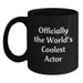 Funny Actor Gifts from Friends, Men, Women, for Actor, a Black Coffee Mug, 'Officially The World's Coolest Actor' Quote, Perfect for Christmas - Main