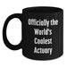 Funny Actuary Gifts, Unique Black Coffee Mugs for Birthday, 'Officially The World's Coolest Actuary' Quote, Gifts from Friends and Family, Perfect for Actuary Men and Women - Main