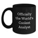 Funny Analyst Gifts from Men, Women, or Friends, Black Coffee Mug for Birthday Unique Gifts, Officially The World's Coolest Analyst - Main