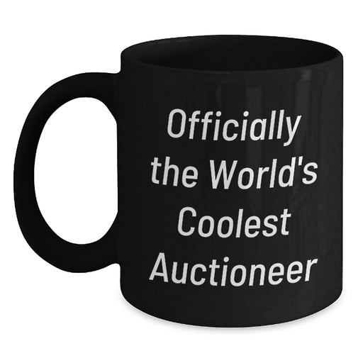 Funny Auctioneer World's Coolest Gifts for Men Dad on Father's Day Unique Black Coffee Mug - Main