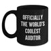 Auditor Gifts from Family - 'Officially The World's Coolest Auditor' Funny Black Coffee Mug for Men, Unique Gifts for Father's Day - Main